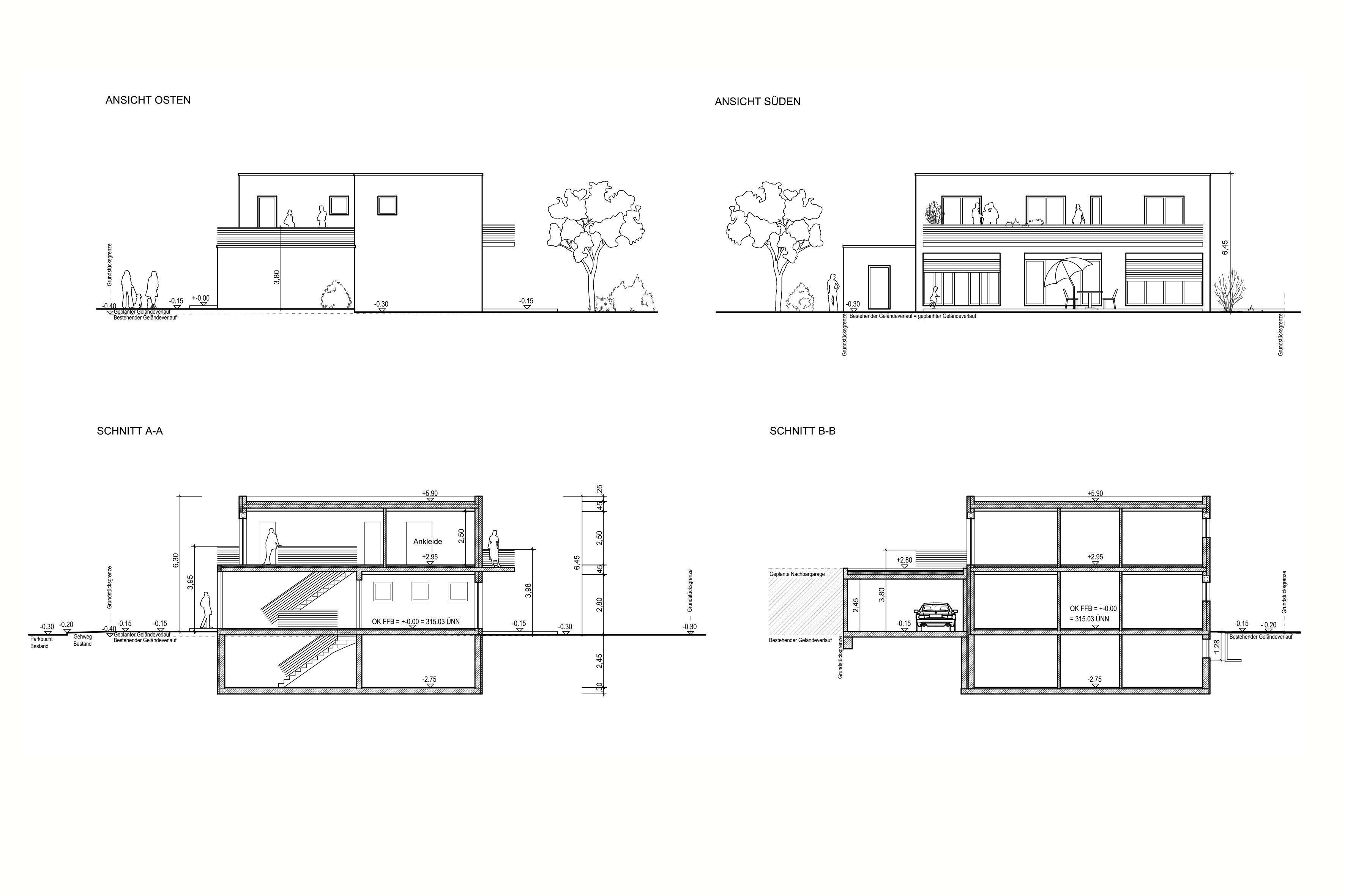 Ansichten und Schnitte
