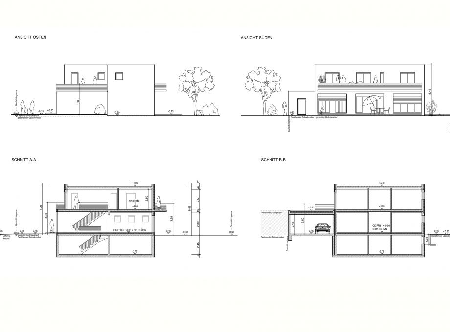 Ansichten und Schnitte