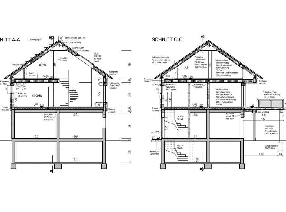 Schnitte Werkplanung